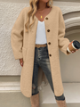 Lange Fleece-Damenweste mit Knopfleiste – Elara