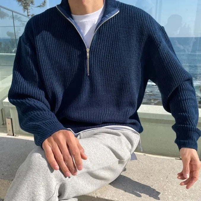 Klassischer Herren-Sweater mit halbem Reißverschluss - Arthur