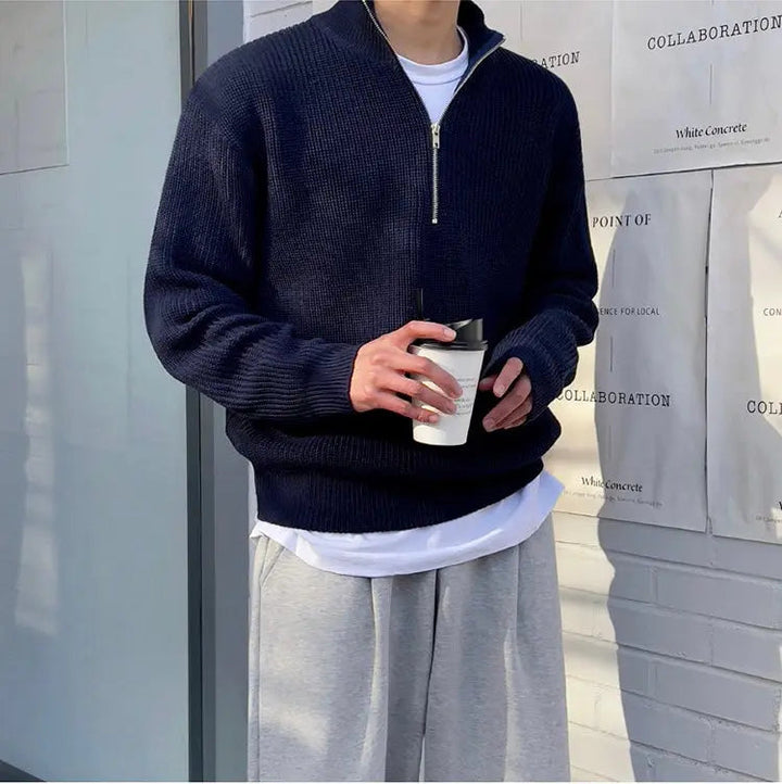 Klassischer Herren-Sweater mit halbem Reißverschluss - Arthur