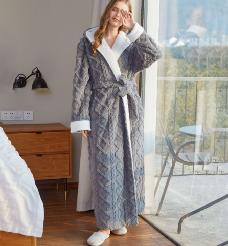 Warmer und bequemer Fleece-Morgenmantel für Damen - Serena