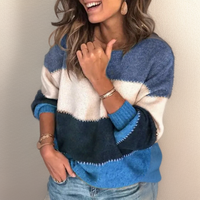Luxuriöser Gestreifter Komfortpullover - Celeste