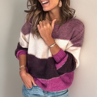 Luxuriöser Gestreifter Komfortpullover - Celeste
