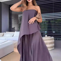 Zweiteiliges Off-Shoulder-Blusen- und Maxirock-Set für Damen – Jolina