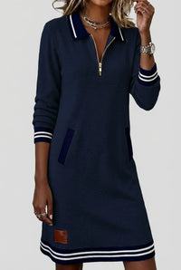 Front-Zip Cotton Linen Dress 9