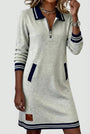 Front-Zip Cotton Linen Dress 1