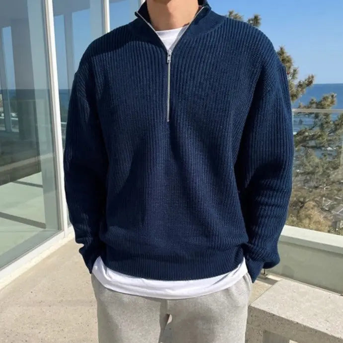 Klassischer Herren-Sweater mit halbem Reißverschluss - Arthur