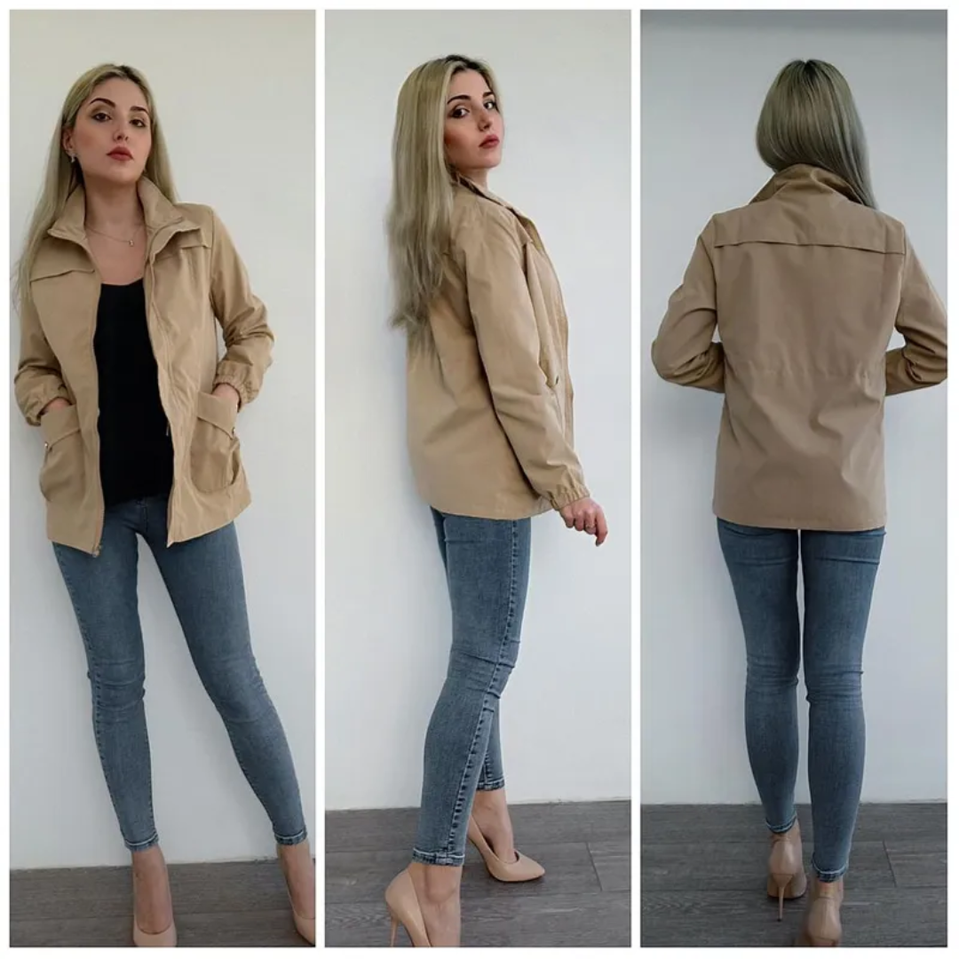 Ivory Slim Windbreaker | Sleek & Modern