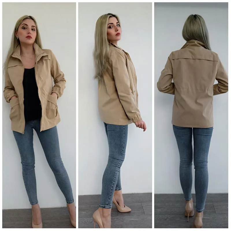 Ivory Slim Windbreaker | Sleek & Modern