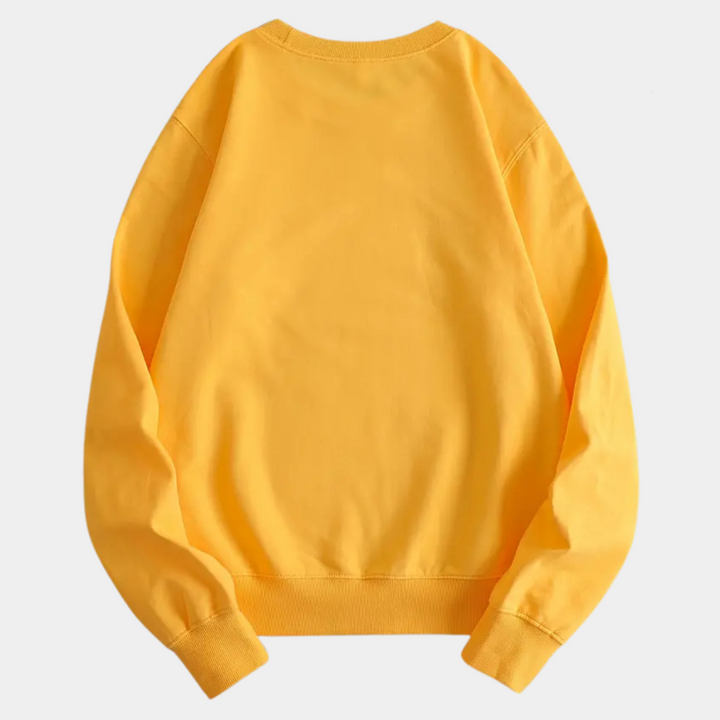 Gelbes Damen-Sweatshirt mit Blumenmuster - Fleur