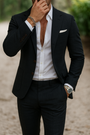 Men's Slim Fit Tailored Blazer and Pants Formal Set 6