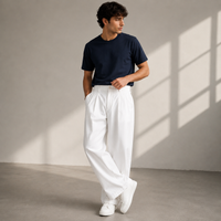 Men's Pleated Wide-Leg Pants – Relaxed Modern Trousers for Everyday & Travel 1