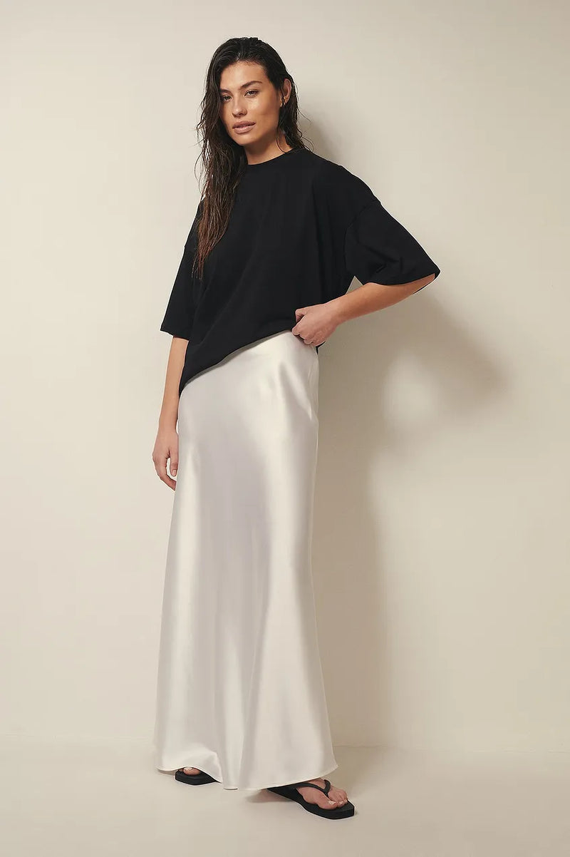 Satinrock mit hoher Taille – Elena