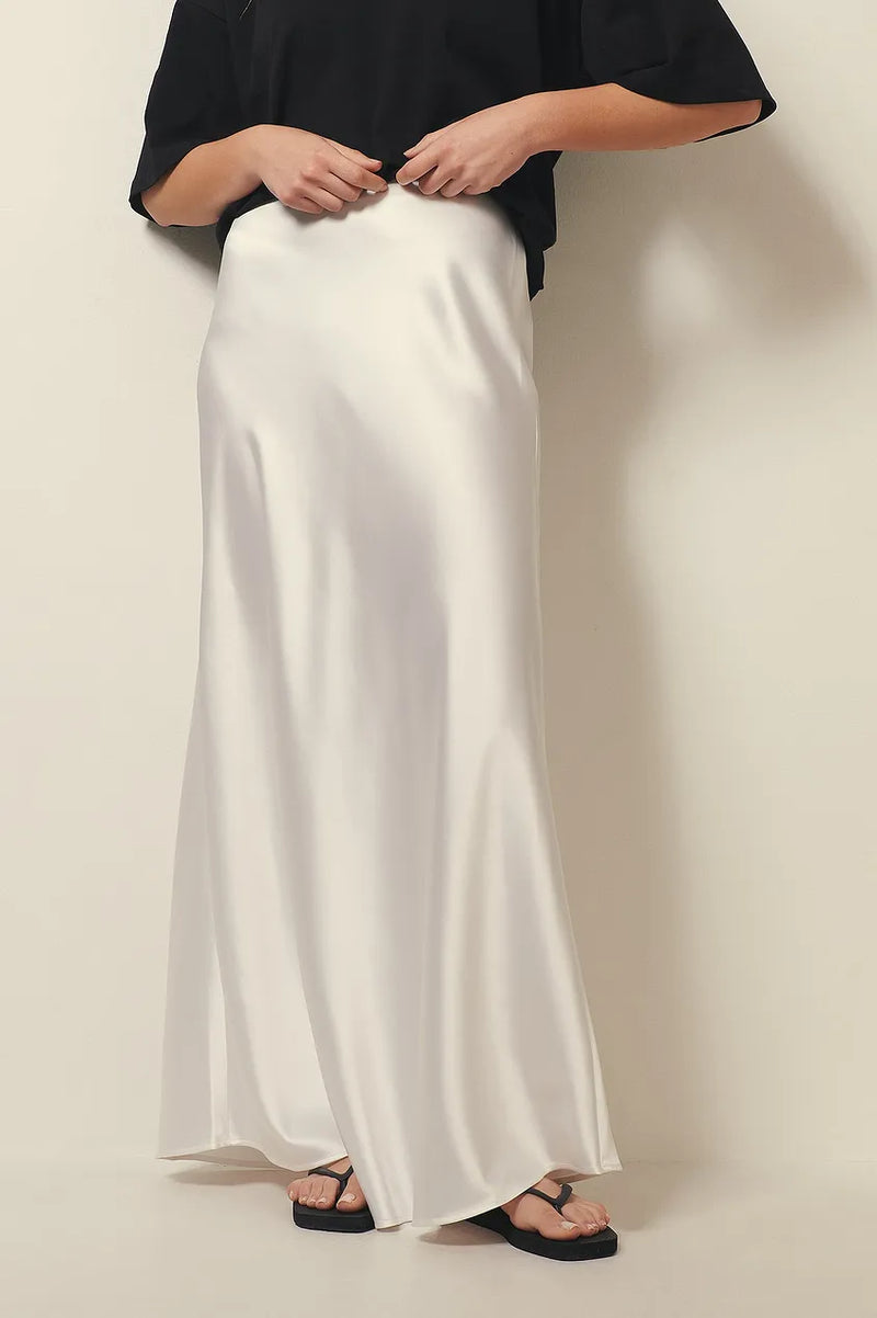 Satinrock mit hoher Taille – Elena