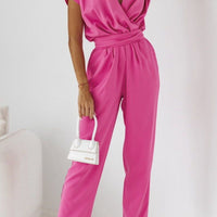 Trendiger Damen-Sommer-Jumpsuit mit kurzen Ärmeln und Taillenbetonung – Alina
