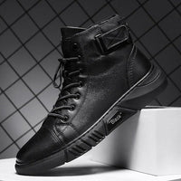 Schwarze Handgefertigte Lederstiefel - NoirCraft