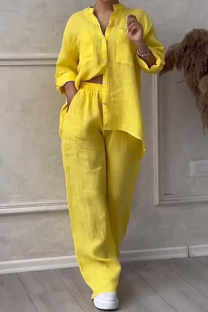Zweiteiliges Leinen-Damen-Sommer-Set – Alina