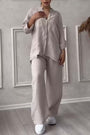 Zweiteiliges Leinen-Damen-Sommer-Set – Alina