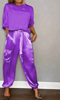 Stilvoller & luftiger Damen Satin-Jumpsuit für besondere Anlässe – Yasmina