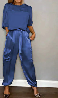 Stilvoller & luftiger Damen Satin-Jumpsuit für besondere Anlässe – Yasmina
