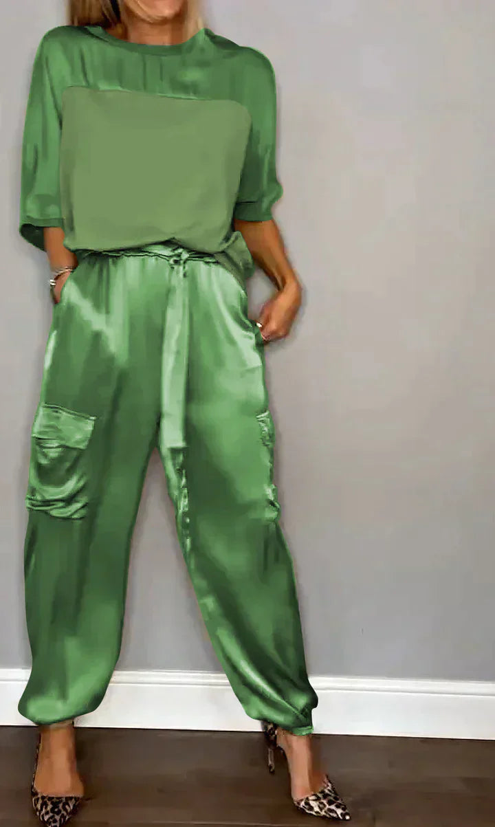 Stilvoller & luftiger Damen Satin-Jumpsuit für besondere Anlässe – Yasmina