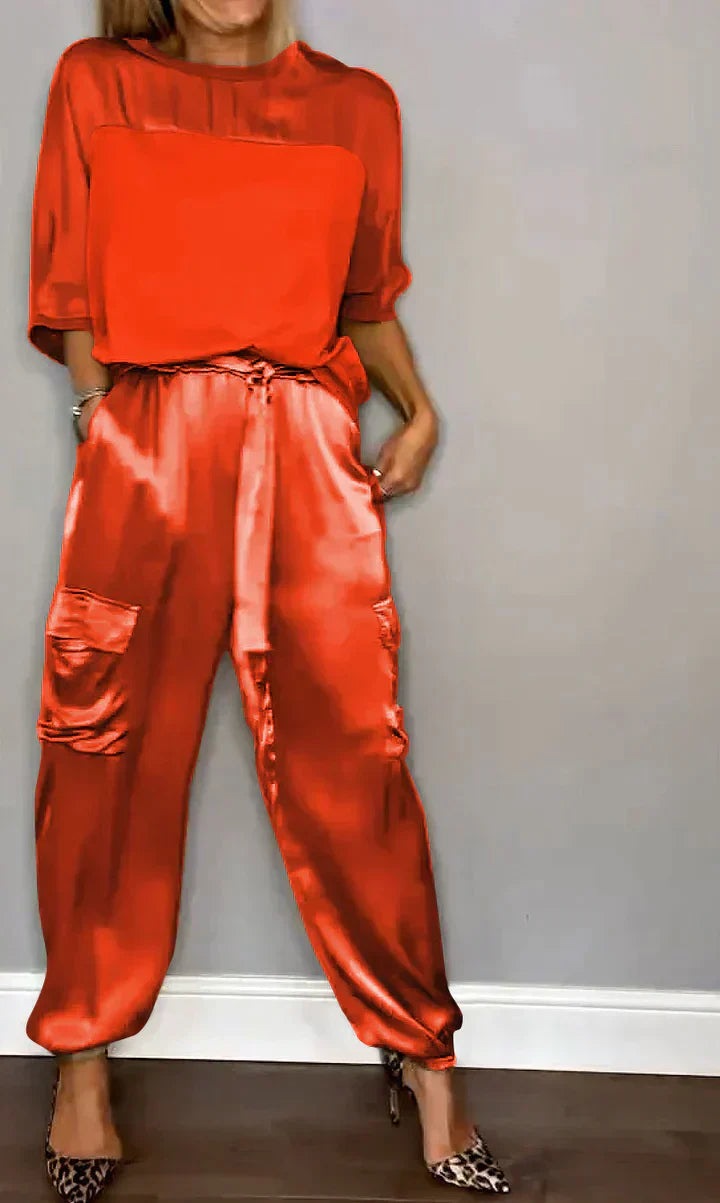 Stilvoller & luftiger Damen Satin-Jumpsuit für besondere Anlässe – Yasmina