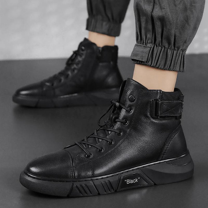 Schwarze Handgefertigte Lederstiefel - NoirCraft