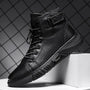 Schwarze Handgefertigte Lederstiefel für Herren - ShadowStep