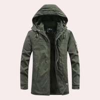 Gefütterte Herren-Winterjacke mit warmer Kapuze - Logan