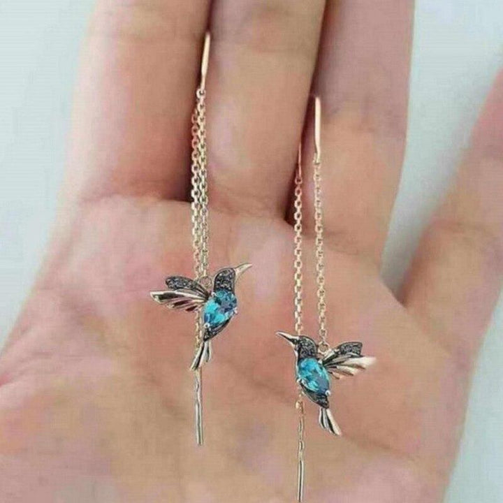 Niedliche Kolibri-Emaille-Ohrringe mit Zirkonia - Amalia