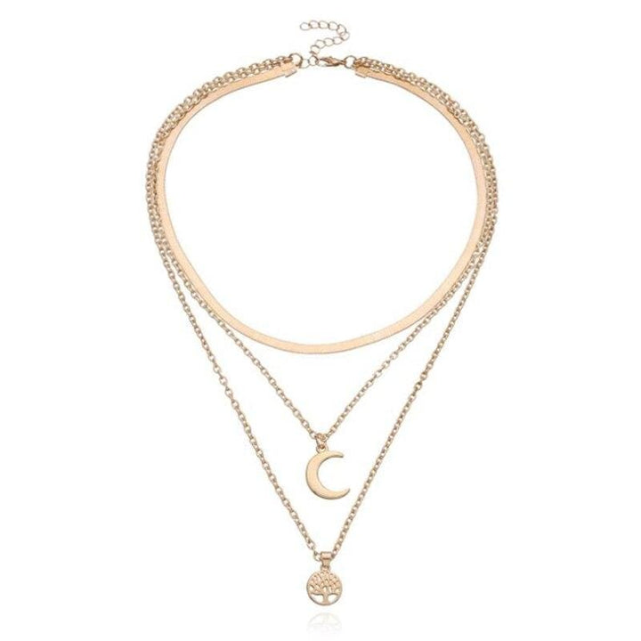 Levensboom & Halve Maan Multilayer Ketting - Selestina