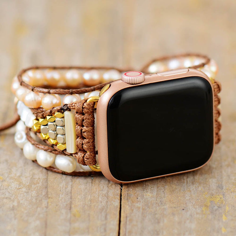 Süßwasserperlen Apple Watch Wickelarmband - Elvianne