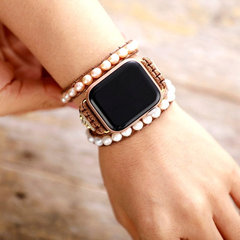 Süßwasserperlen Apple Watch Wickelarmband - Elvianne