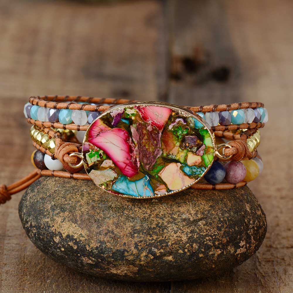 Göttinnen Amazonit Wickelarmband - Aurora