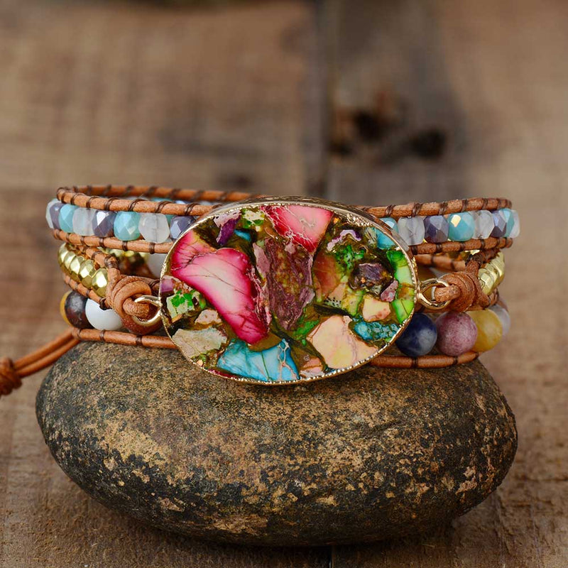 Göttinnen Amazonit Wickelarmband - Aurora
