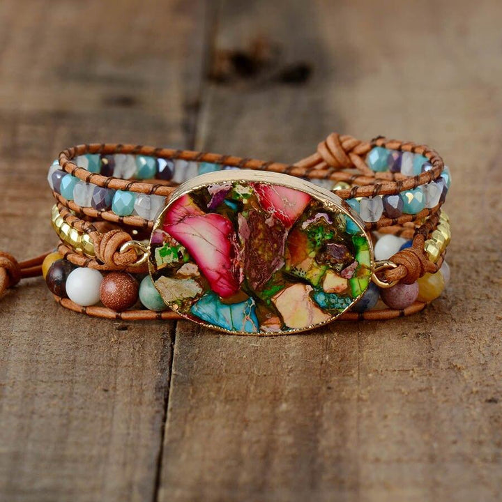 Göttinnen Amazonit Wickelarmband - Aurora