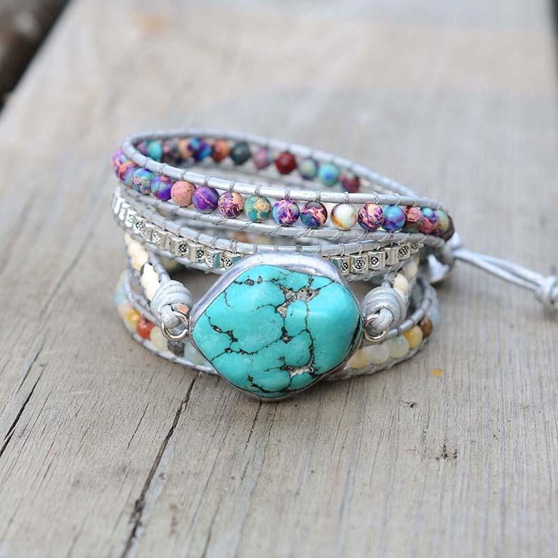 Helende Turkoois Wikkelarmband - Amara