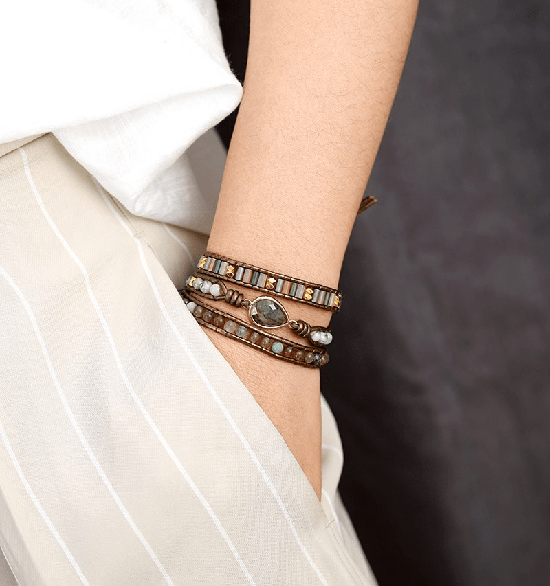 Labradorit Schutz Wickelarmband - Sylvana