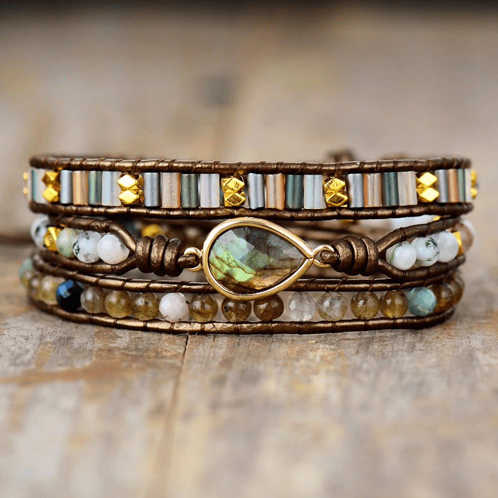 Labradorit Schutz Wickelarmband - Sylvana