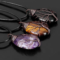 Schwarzer Obsidian Tropfenkette - Eryna