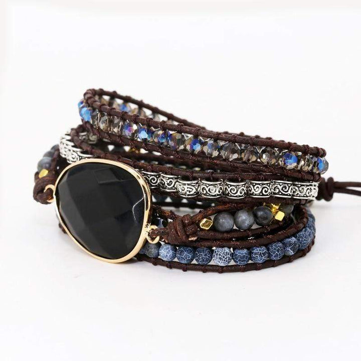 Krachtige Onyx Wikkelarmband - Isadora