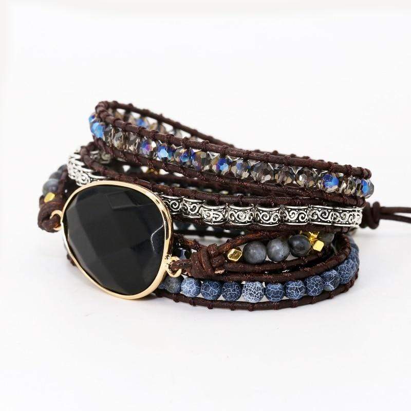 Krachtige Onyx Wikkelarmband - Isadora