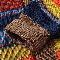 Knitted Men's Cardigan with Color Block and Geometric Pattern – Leandro