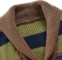 Knitted Men's Cardigan with Color Block and Geometric Pattern – Leandro
