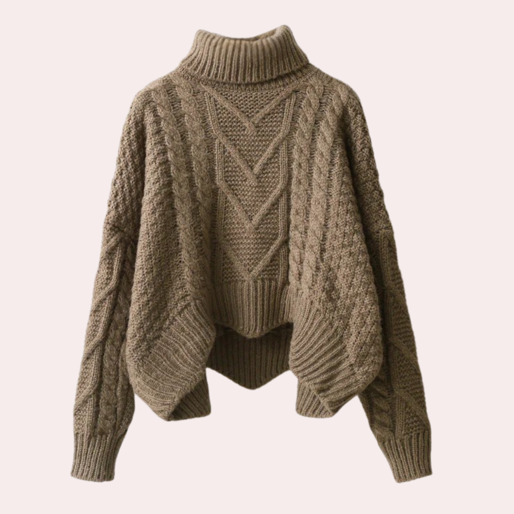 Stilvoller Gestrickter Rollkragenpullover für Damen - Lina