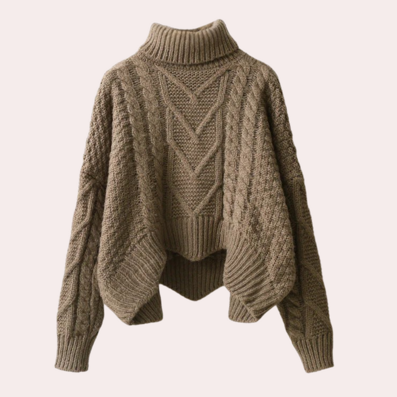 Stilvoller Gestrickter Rollkragenpullover für Damen - Lina