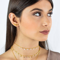 Flower-shaped Zirconia Earrings - Elise