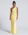 One Shoulder Draped Satin Maxi Dress 5