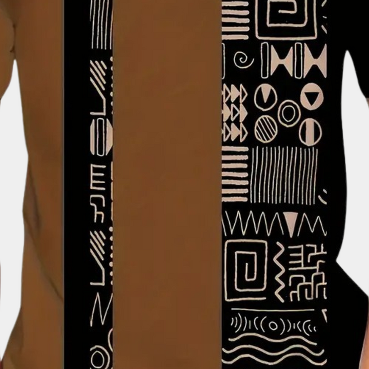 Casual T-Shirt with Color Blocks for Men - Milo