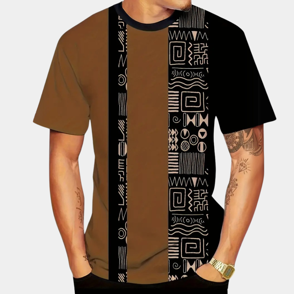 Casual T-Shirt with Color Blocks for Men - Milo