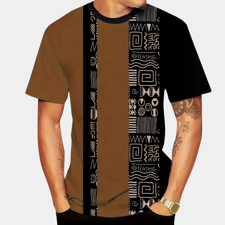 Casual T-Shirt with Color Blocks for Men - Milo